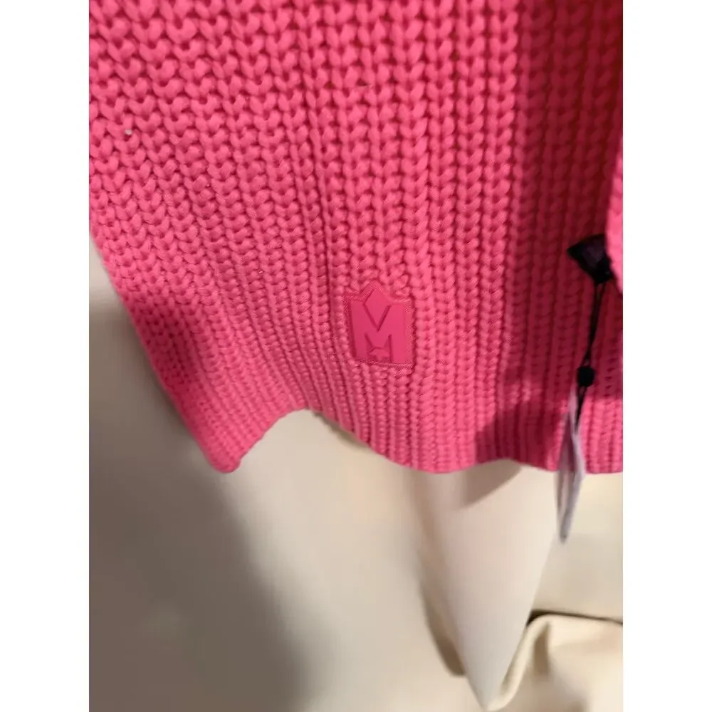 Mackage Nell Logo Wool Blend Scarf Bright Pink